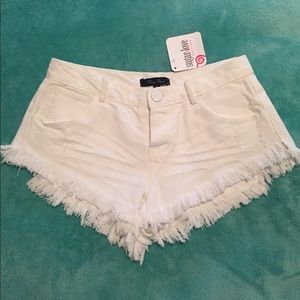 White Denim Shorts